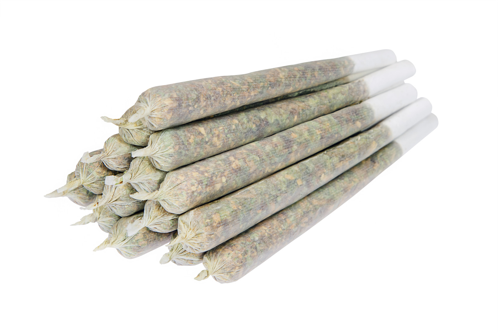 Prerolled pile of cannabis joints