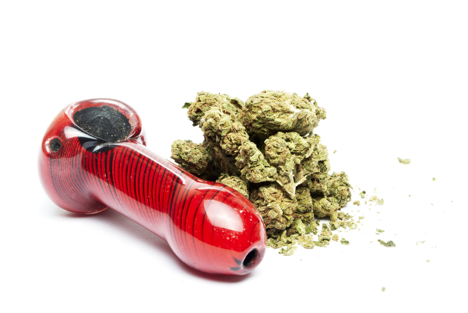 Cannabis and red pipe
